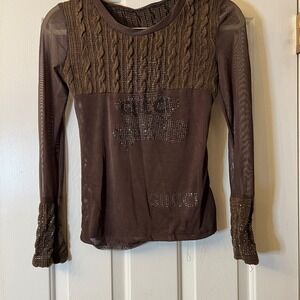Mesh Top with rhinestones size S/M